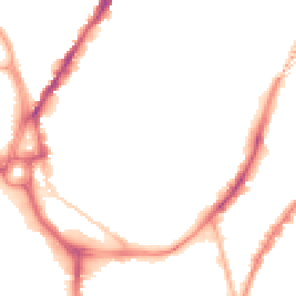 Night-time road noise heatmap for SO14 0DR