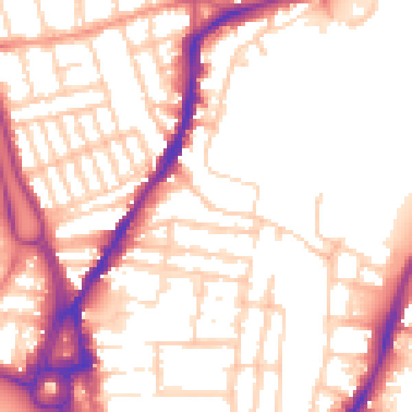 Daytime road noise heatmap for SO14 0EF
