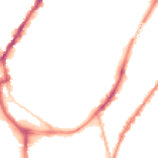 Night-time road noise heatmap for SO14 0ET
