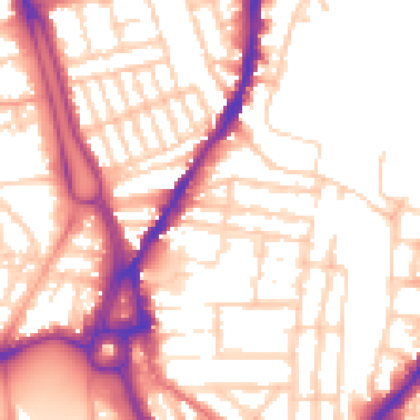 Daytime road noise heatmap for SO14 0LR