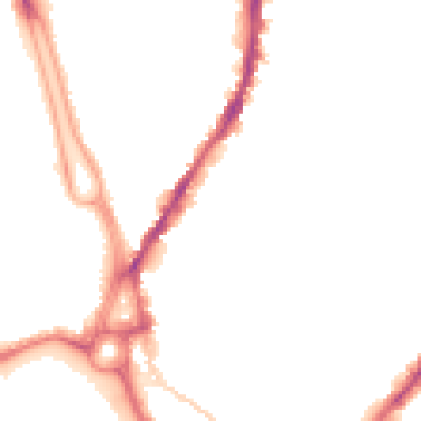 Night-time road noise heatmap for SO14 0LR