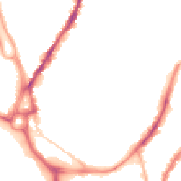 Night-time road noise heatmap for SO14 0NG