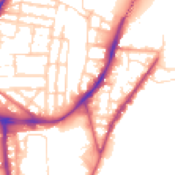 Daytime road noise heatmap for SO14 0NR