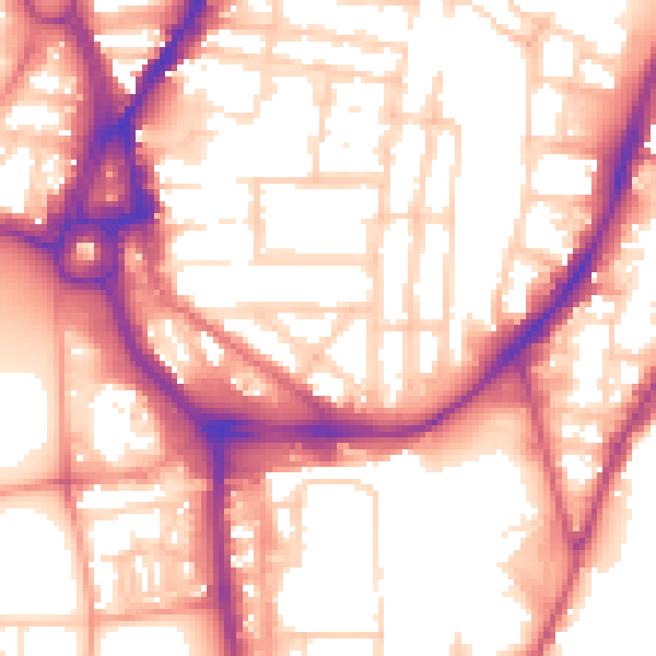 Daytime road noise heatmap for SO14 0NS