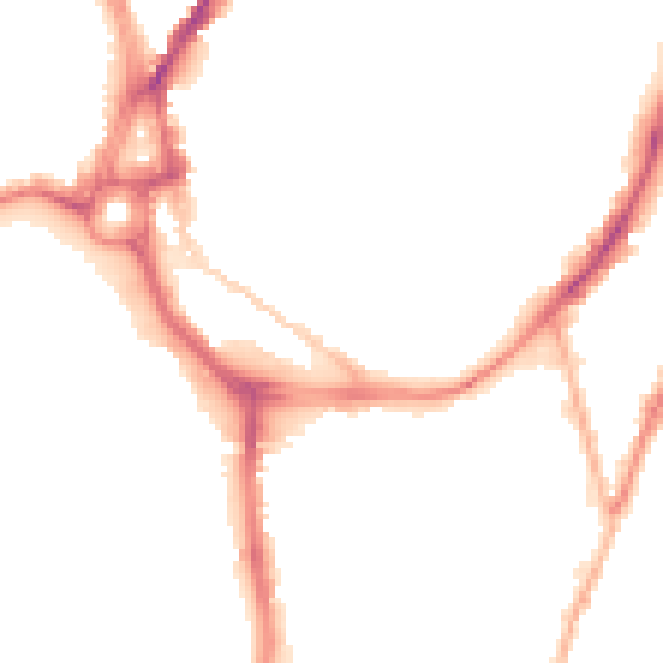 Night-time road noise heatmap for SO14 0NW
