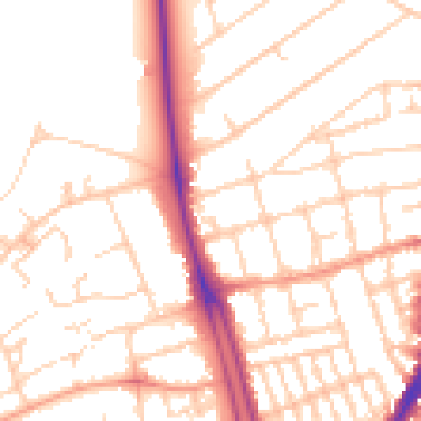 Daytime road noise heatmap for SO14 0TP