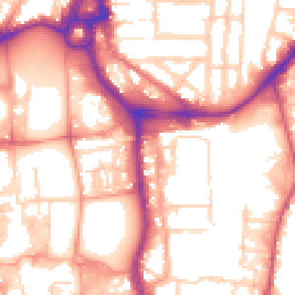 Daytime road noise heatmap for SO14 1AX