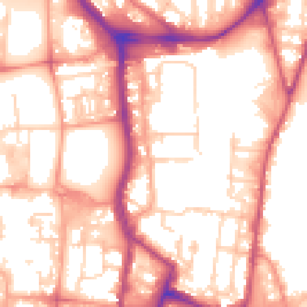 Daytime road noise heatmap for SO14 1GS