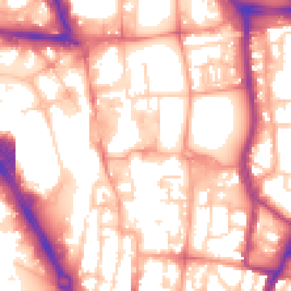 Daytime road noise heatmap for SO14 1JW