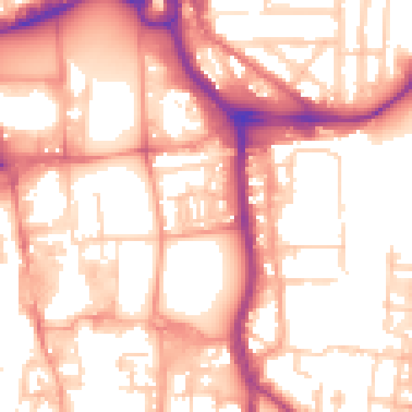 Daytime road noise heatmap for SO14 1LF