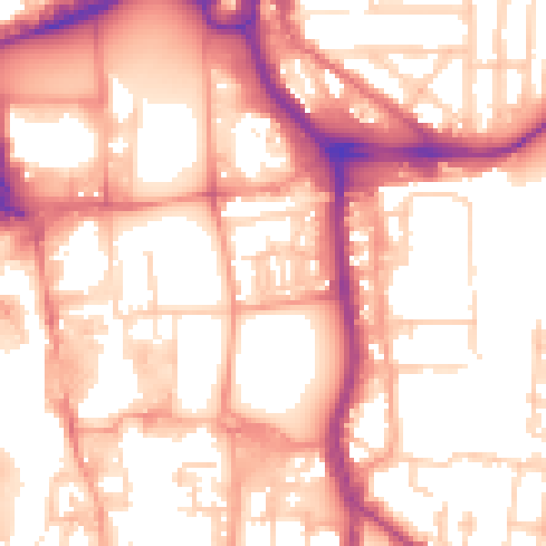 Daytime road noise heatmap for SO14 1LG