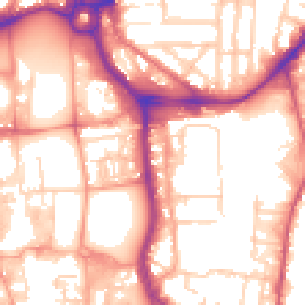 Daytime road noise heatmap for SO14 1LX
