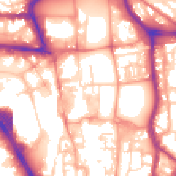 Daytime road noise heatmap for SO14 1NA