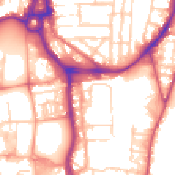 Daytime road noise heatmap for SO14 1NE