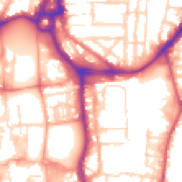 Daytime road noise heatmap for SO14 1PB
