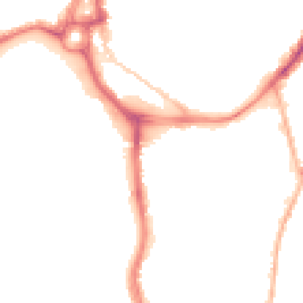 Night-time road noise heatmap for SO14 1PB