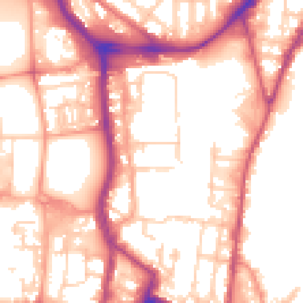 Daytime road noise heatmap for SO14 1PJ