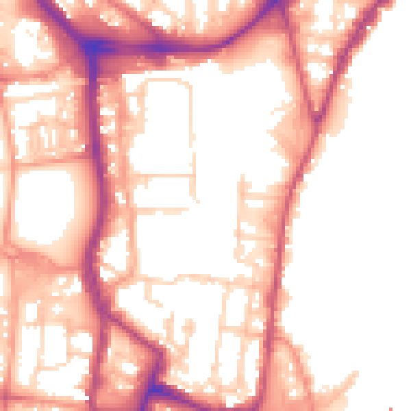 Daytime road noise heatmap for SO14 1PT