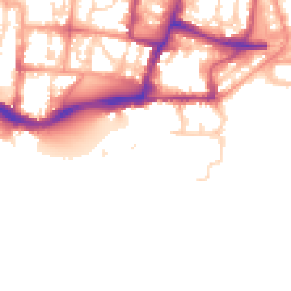 Daytime road noise heatmap for SO14 3AE