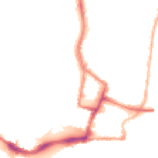 Night-time road noise heatmap for SO14 3DQ