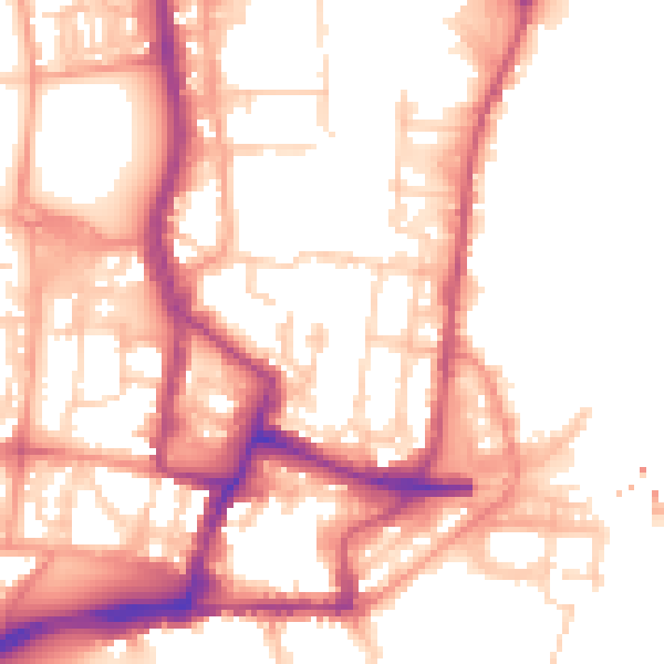 Daytime road noise heatmap for SO14 3GB