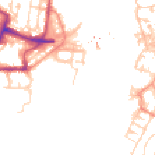 Daytime road noise heatmap for SO14 3GQ