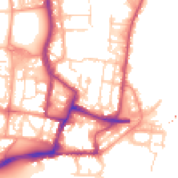 Daytime road noise heatmap for SO14 3GU