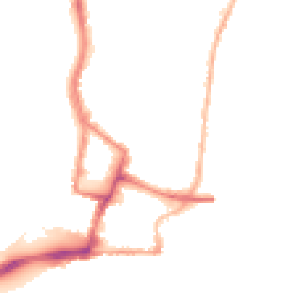 Night-time road noise heatmap for SO14 3GU