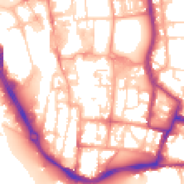 Daytime road noise heatmap for SO14 3HB