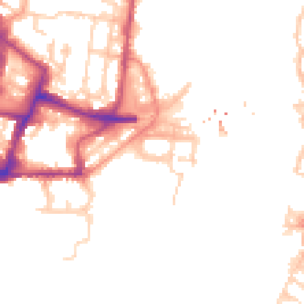 Daytime road noise heatmap for SO14 3HR