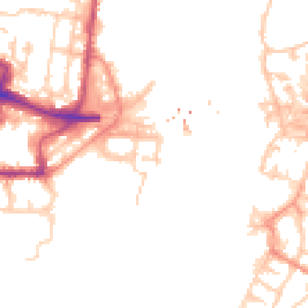 Daytime road noise heatmap for SO14 3HS