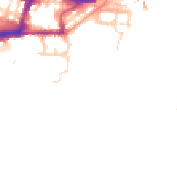 Daytime road noise heatmap for SO14 3TA