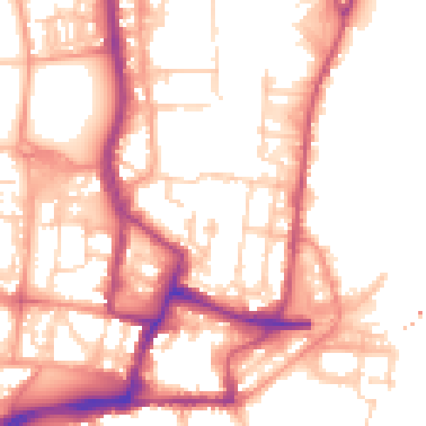Daytime road noise heatmap for SO14 5BS