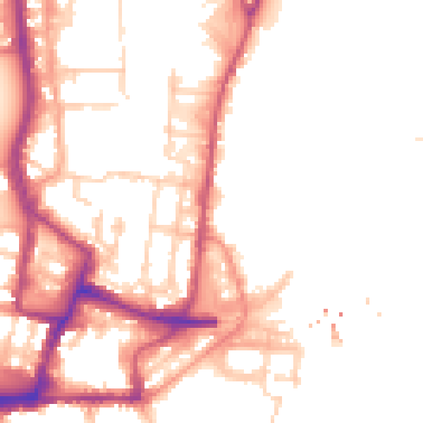 Daytime road noise heatmap for SO14 5BU
