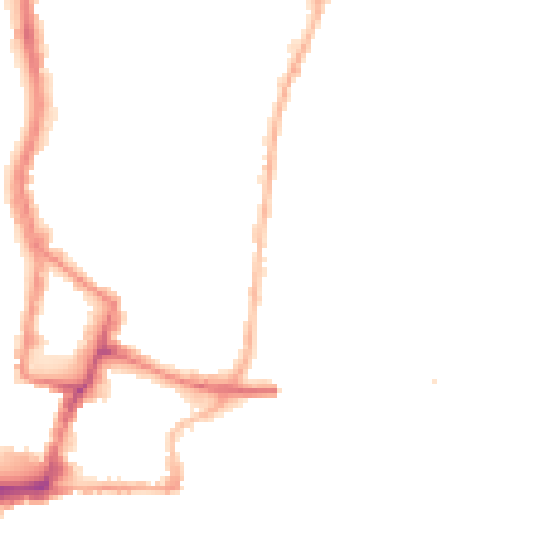 Night-time road noise heatmap for SO14 5BW
