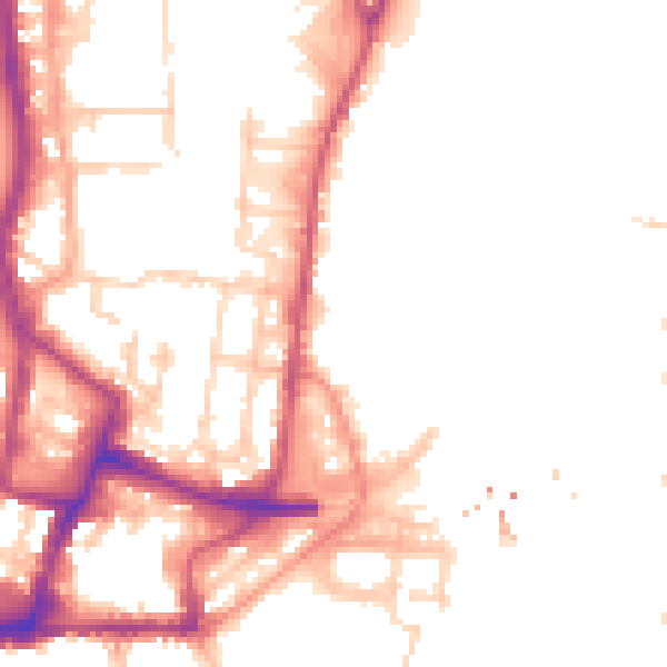 Daytime road noise heatmap for SO14 5BX