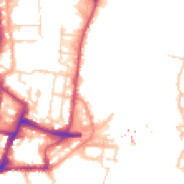 Daytime road noise heatmap for SO14 5BZ