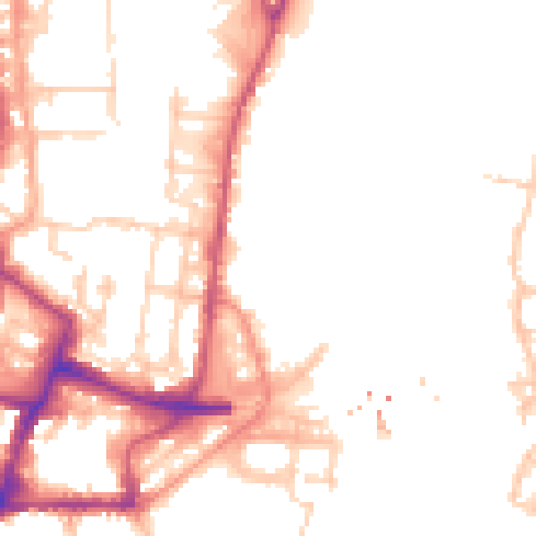 Daytime road noise heatmap for SO14 5DH