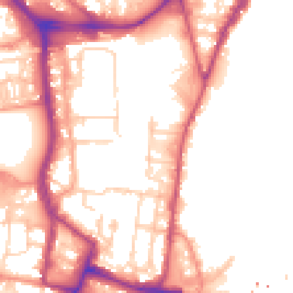 Daytime road noise heatmap for SO14 5FB