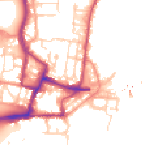 Daytime road noise heatmap for SO14 5FD