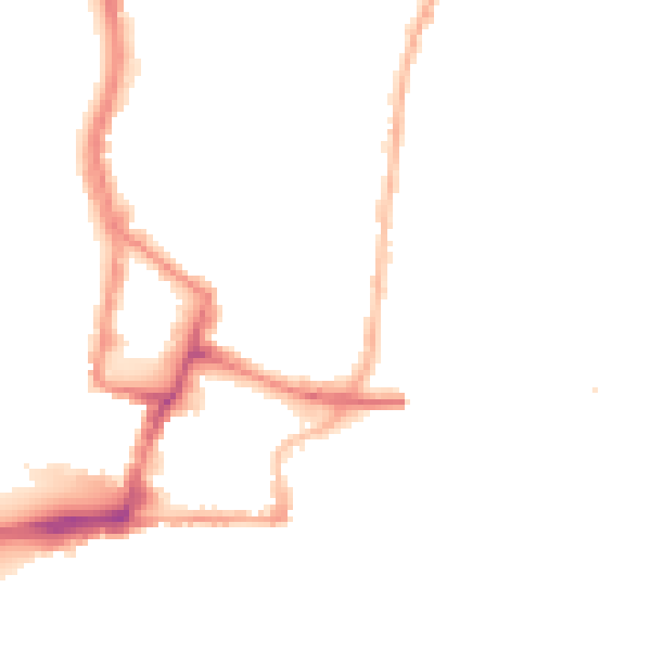 Night-time road noise heatmap for SO14 5FD