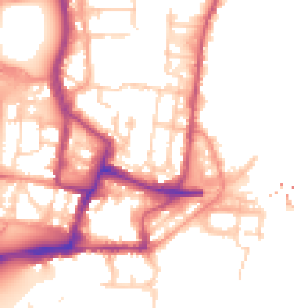 Daytime road noise heatmap for SO14 5FJ