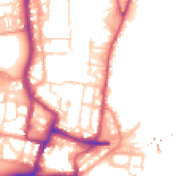 Daytime road noise heatmap for SO14 5GL
