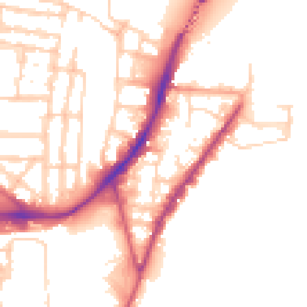 Daytime road noise heatmap for SO14 5SP