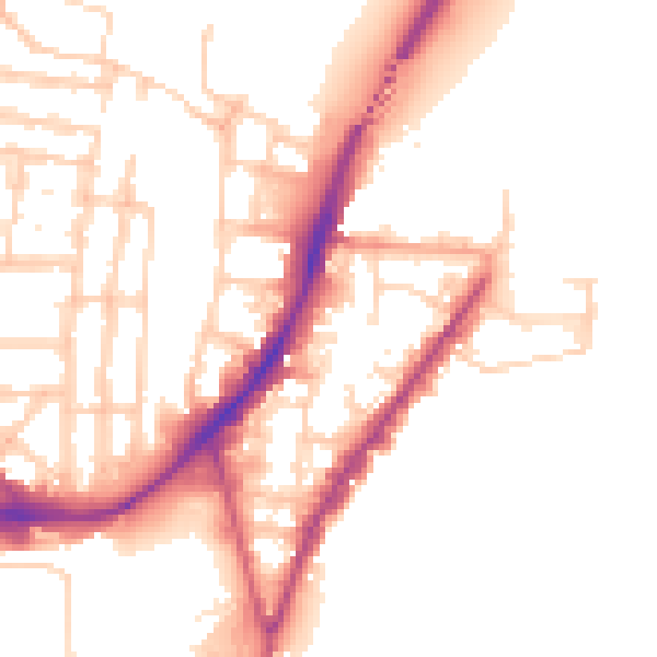 Daytime road noise heatmap for SO14 5ST