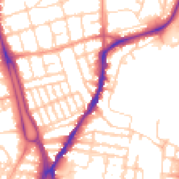 Daytime road noise heatmap for SO14 6SH