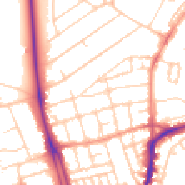 Daytime road noise heatmap for SO14 6UX