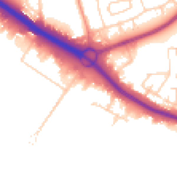 Daytime road noise heatmap for SO15 0AD