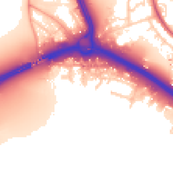 Daytime road noise heatmap for SO15 0AF