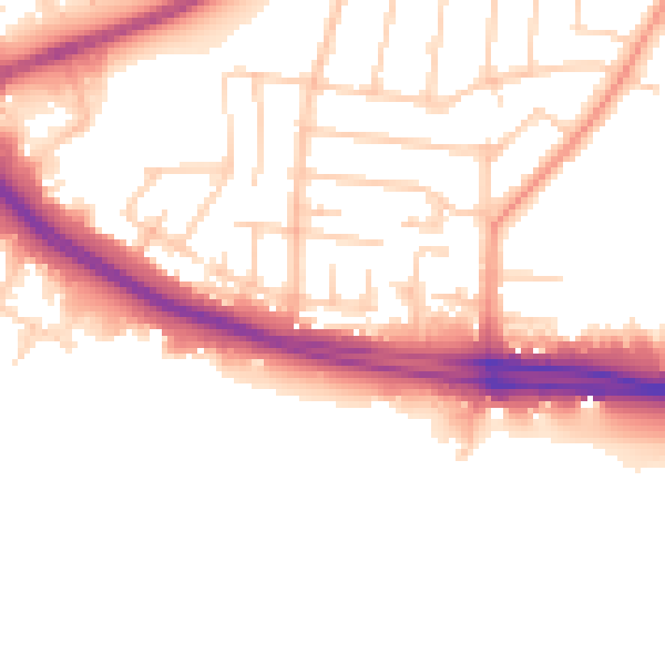Daytime road noise heatmap for SO15 0HX